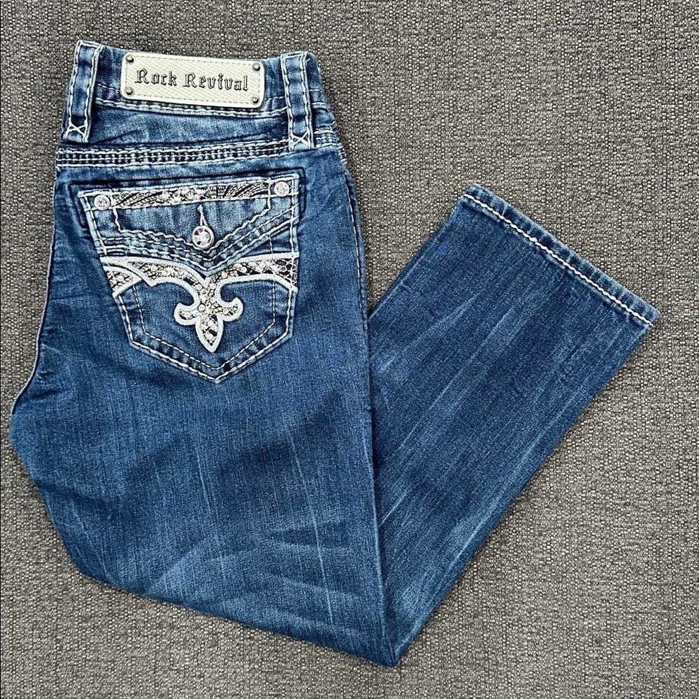 Rock Revival “Cloee” Denim Easy Crop Pants Size 26